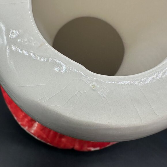 Vintage Mushroom Toadstool Figurine Red White Ceramic Decor Retro Kitsch Cottage - Picture 8 of 11